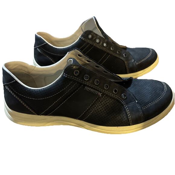 Mephisto Shoes Mens Size 11 Black Leather Runoff Air Jet System Comfort Casual - Picture 1 of 7